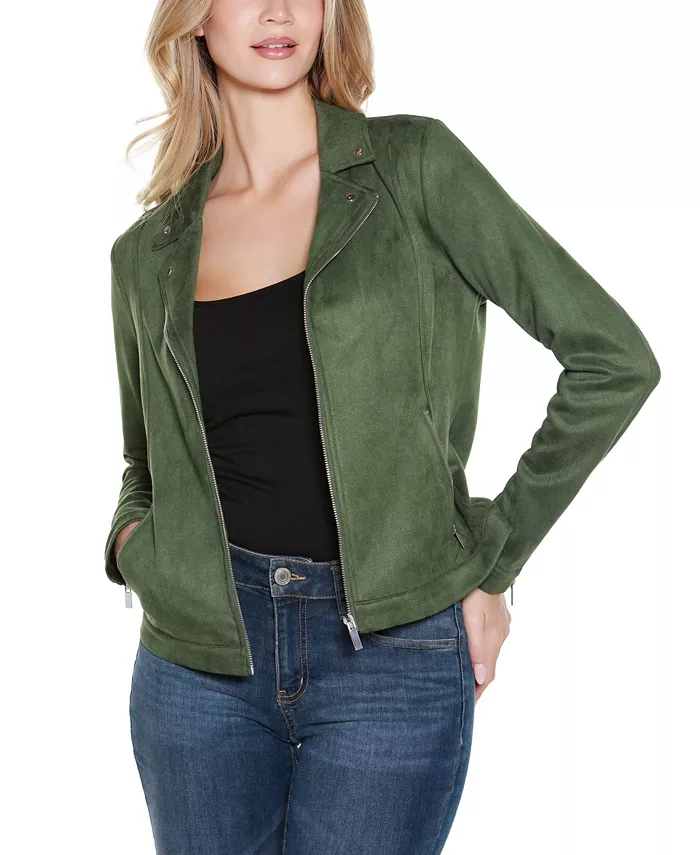 Women's Faux-Suede Moto Jacket