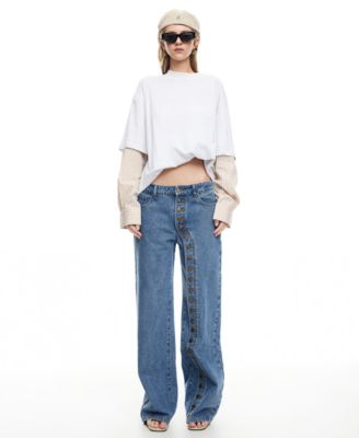 Women's Button Closure Penny Jeans