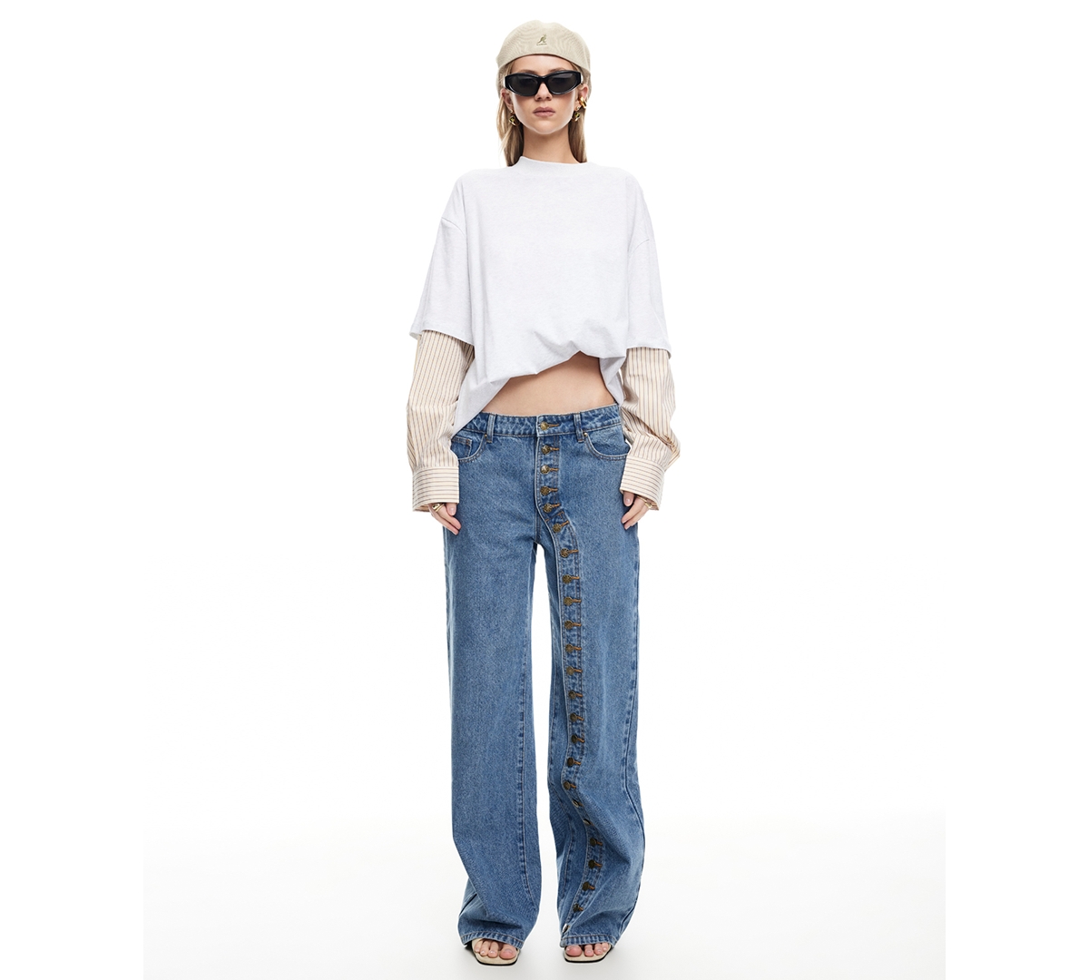 Lioness Women's Button Closure Penny Jeans In Blue