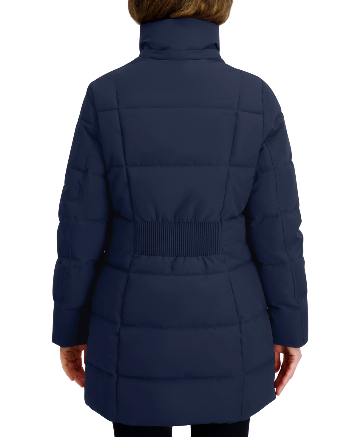 Nautica Women's Faux-fur-trim Hooded Puffer Coat In Blue