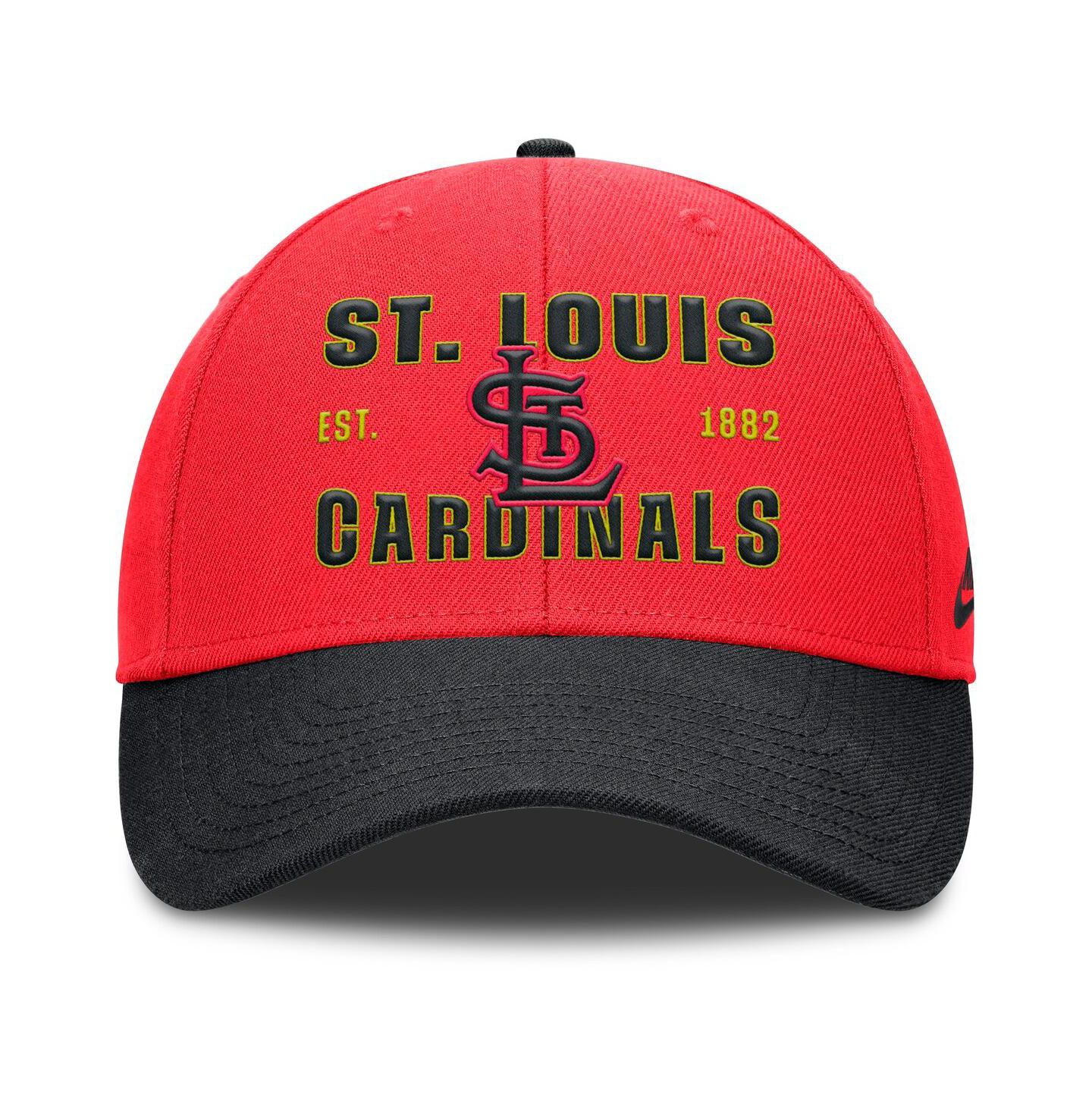 Мужская кепка Nike Crimson/Black St. Louis Cardinals Neon 90s Rise Adjustable Hat — фото 2
