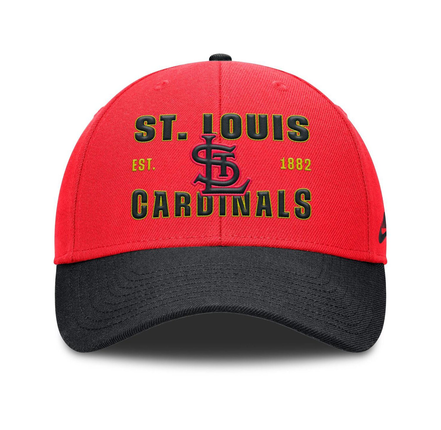 Men's Crimson/Black St. Louis Cardinals Neon 90s Rise Adjustable Hat