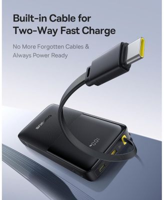 Portable Charger, 20W PD Fast Charging 10000mAh Power Bank, Built-in Braided USB C Cable Battery Pack, Travel Essentials Portable Phone Charger