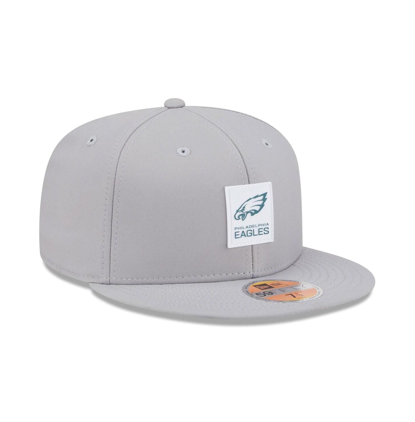 Мужская кепка New Era Gray Philadelphia Eagles 2025 Sideline 59FIFTY Fitted Hat — фото 4