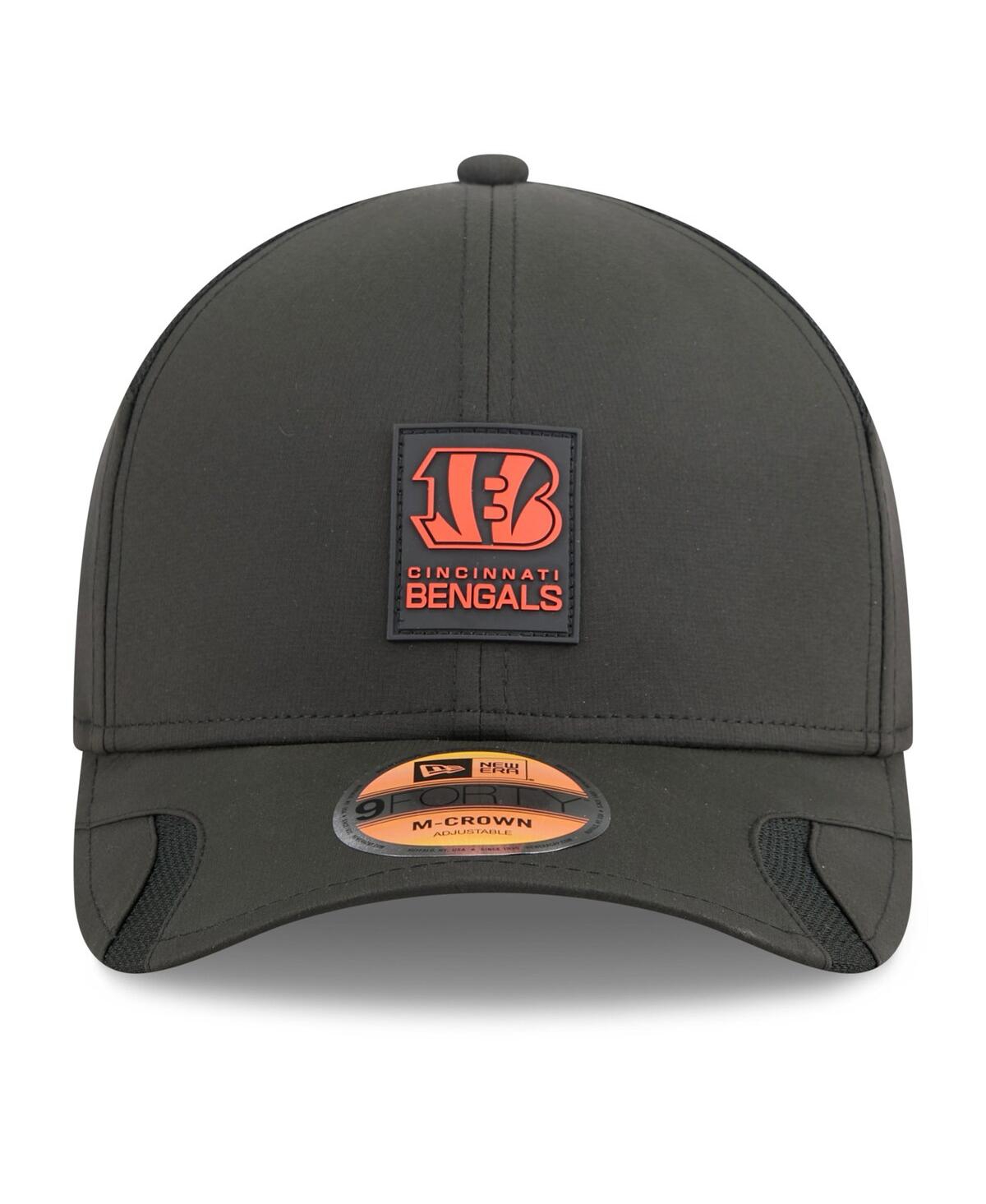 New Era Big Boys And Girls Black Cincinnati Bengals 2025 Sideline 9forty Adjustable Hat In Green