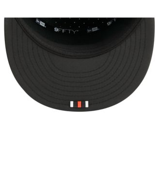 Men's Black Cincinnati Bengals 2025 Sideline Split Panel 9FIFTY Snapback Hat