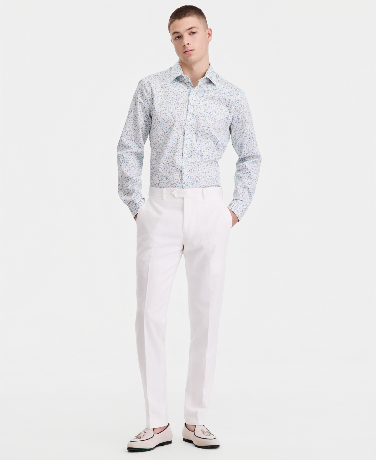 Bar Iii Men's Slim-Fit Linen-Blend Suit Separates Pants, Macy's Exclusive - White