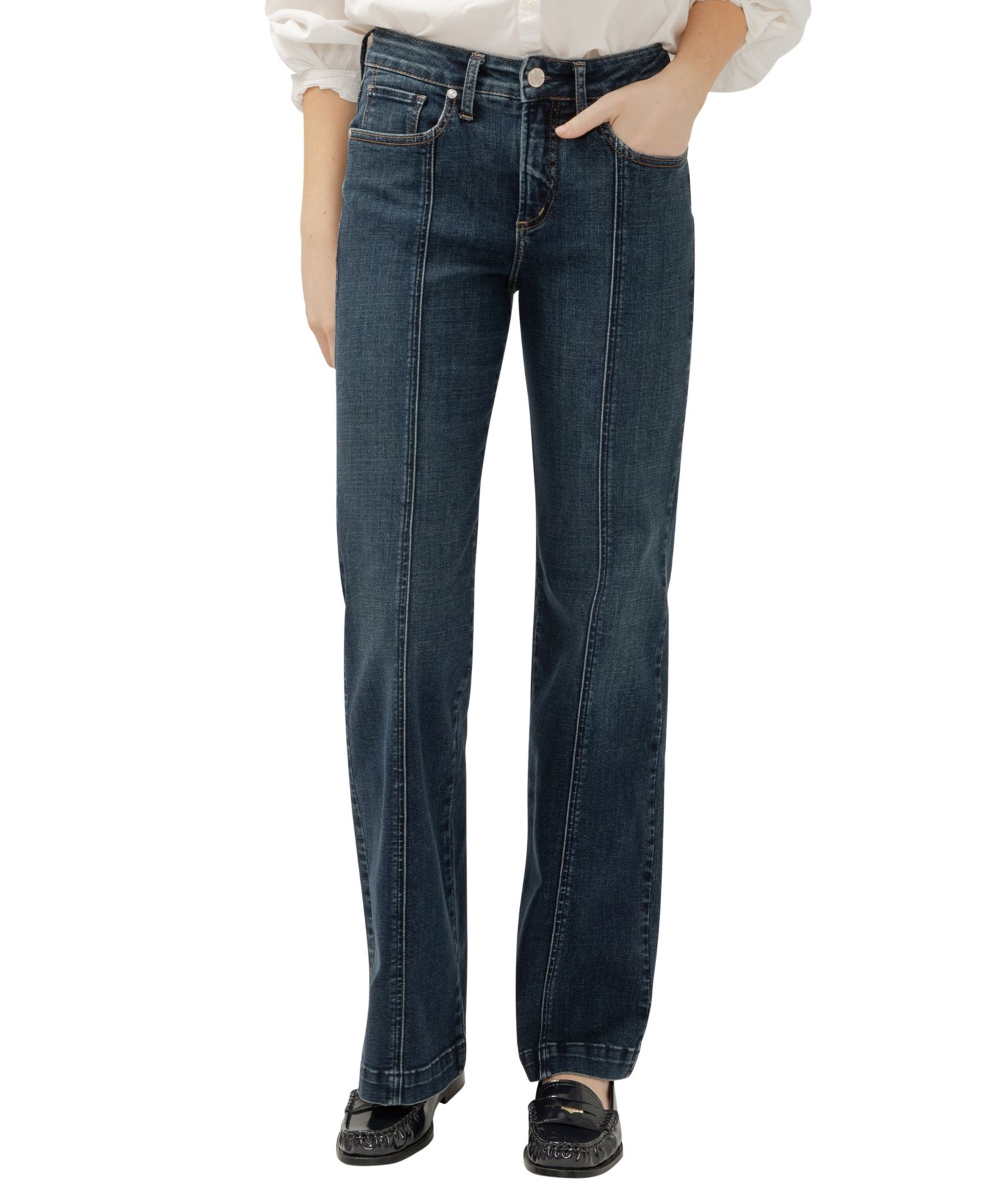 Women's Avery High Rise Curvy Fit Trouser Leg Jeans