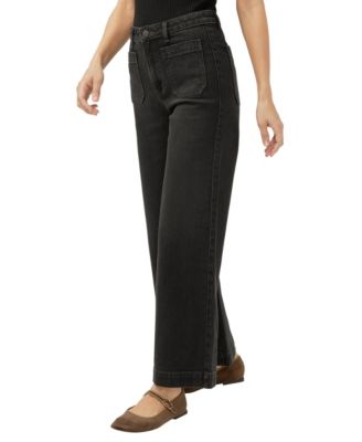 Women's High Rise Vintage Ankle Wide Leg Jeans