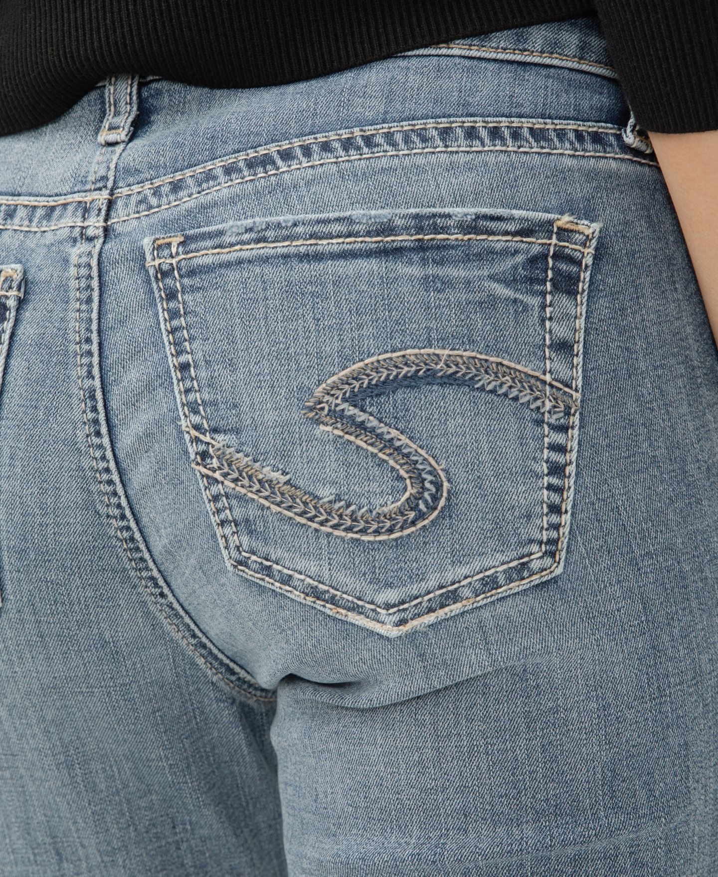 Женские джинсы Silver Jeans Co. Elyse Mid Rise Comfort Fit Straight Leg, цвет: Melville — фото 4