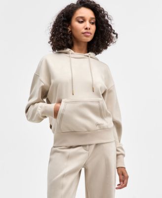 GUESS - Women's Hooded Scuba Long-Sleeve Faux-Suede Sweatshirt