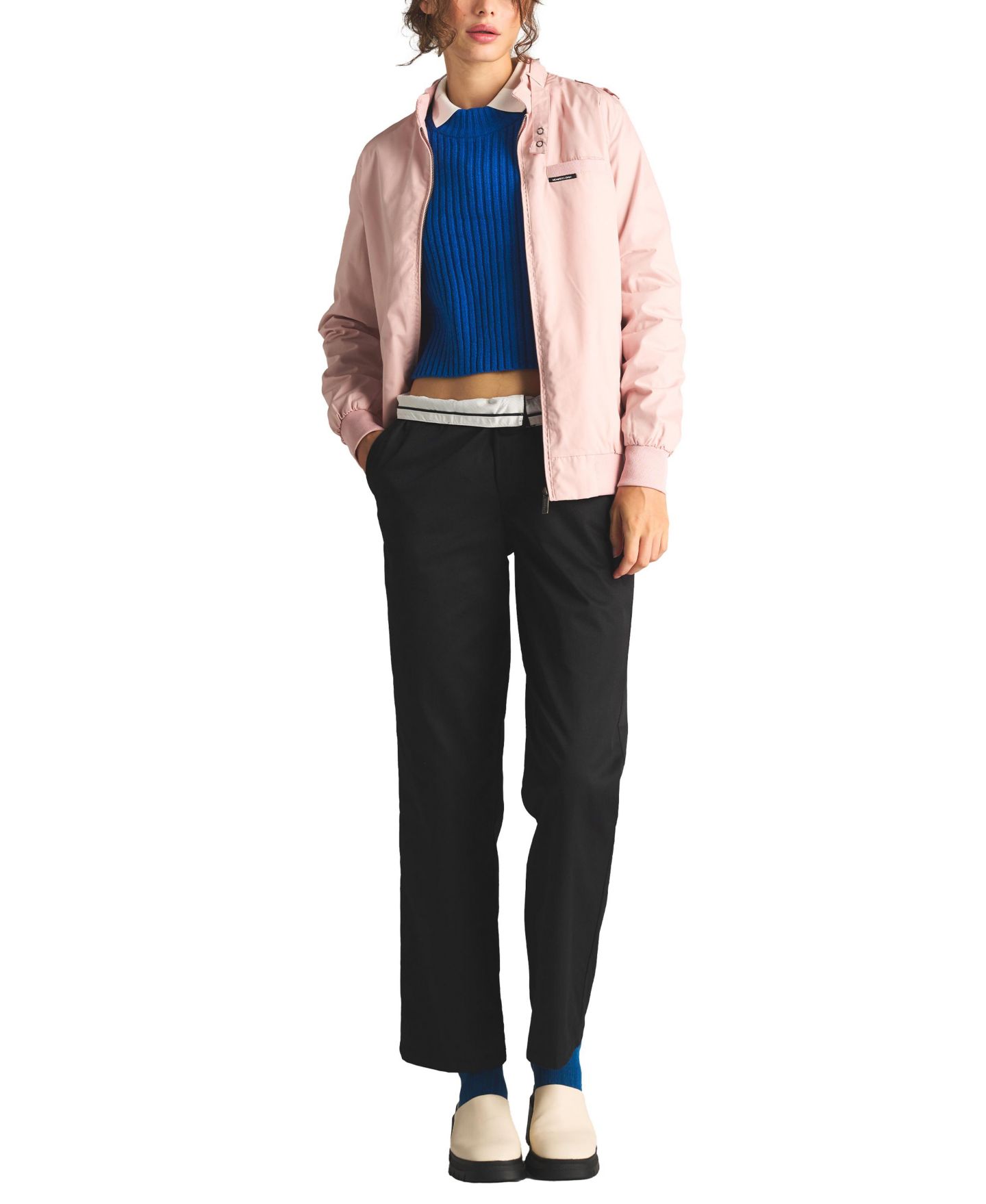 Женская куртка Members Only Classic Iconic Racer Jacket (Slim Fit), цвет: Светлый розовый — фото 5
