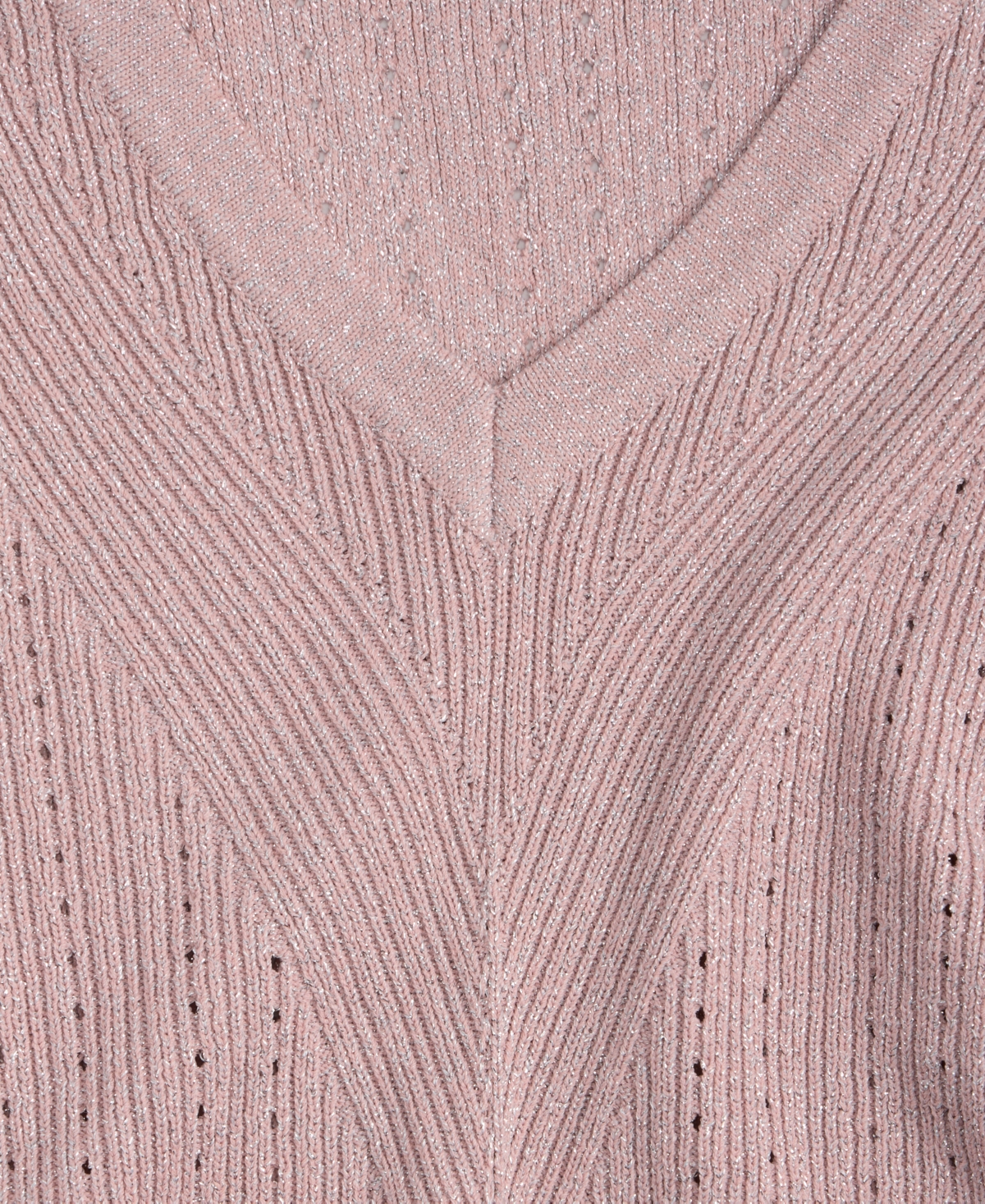 Inc International Concepts Women's Metallic-knit V-neck Sweater, Macy's Exclusive In Pink