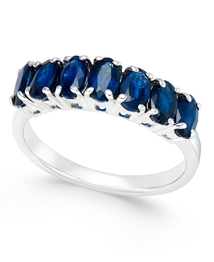Macy's Sapphire Seven-Stone Ring (2-3/4 ct. t.w.) in Sterling Silver ...