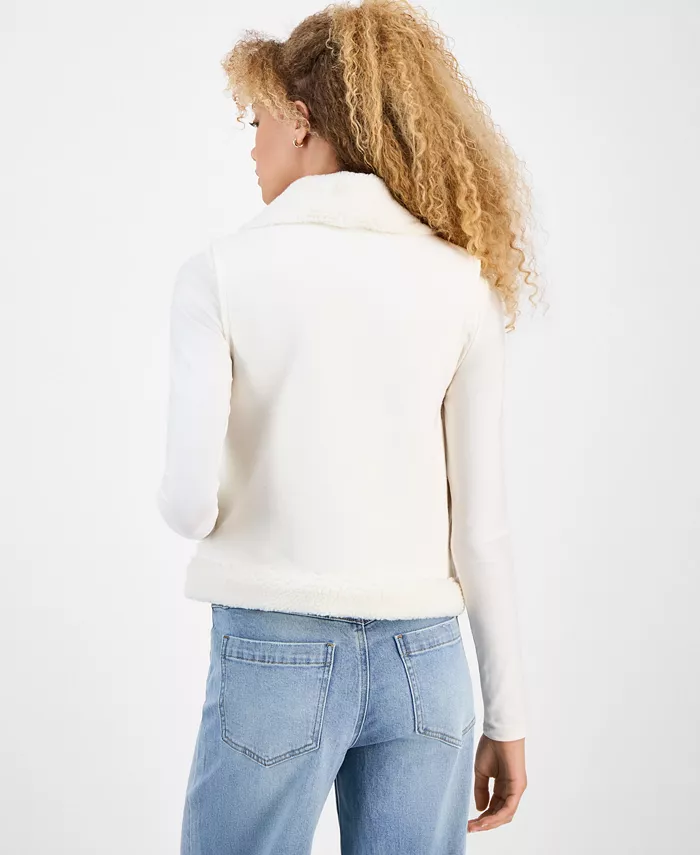 Juniors' Faux-Shearling Vest - thumbnail 2
