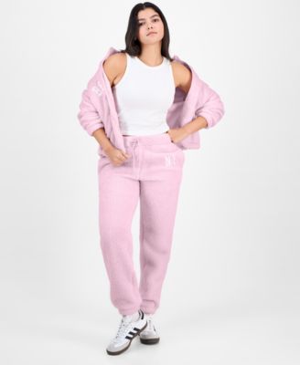 Juniors' Sherpa Fleece Jogger Pants