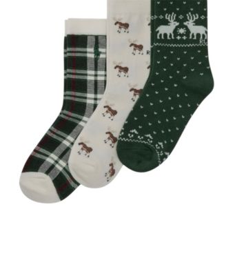 Little and Big Boys' Embroidered Socks, 3-Piece Set