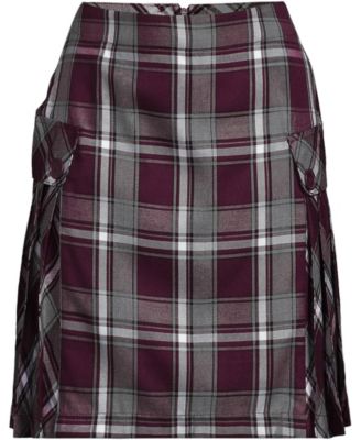 Women's Above the Knee Plaid Side Pleat Skort