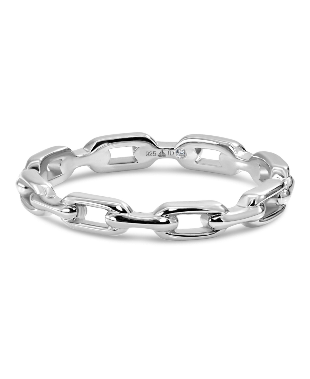 Cable Link Ring in Sterling Silver, Size 9 - Silver