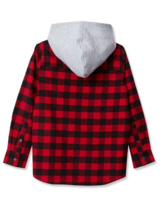 Girls Long Sleeve Hooded Flannel