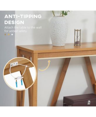 Farmhouse Console Table with Storage, Rustic Sofa Table,