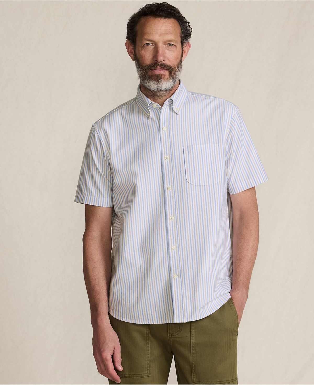 Мужская оксфордская рубашка парусного такелажника с коротким рукавом