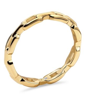 Cable Link Ring in Gold Plated Sterling Silver, Size 9