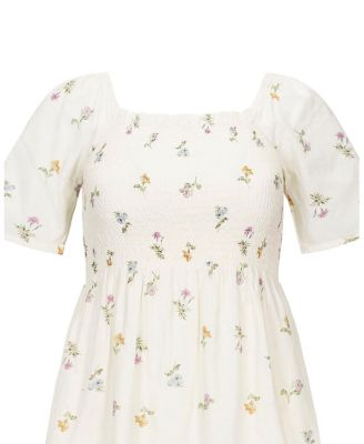 Women's Organic Bell Sleeve Smocked Dress