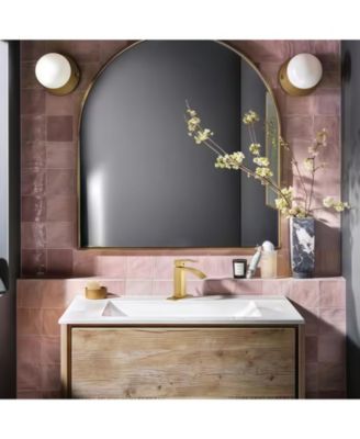 Waterfall Single Hole Single-Handle Low-Arc Bathroom Sink Faucet With Pop-up Drain Assembly In Brushed Nickel