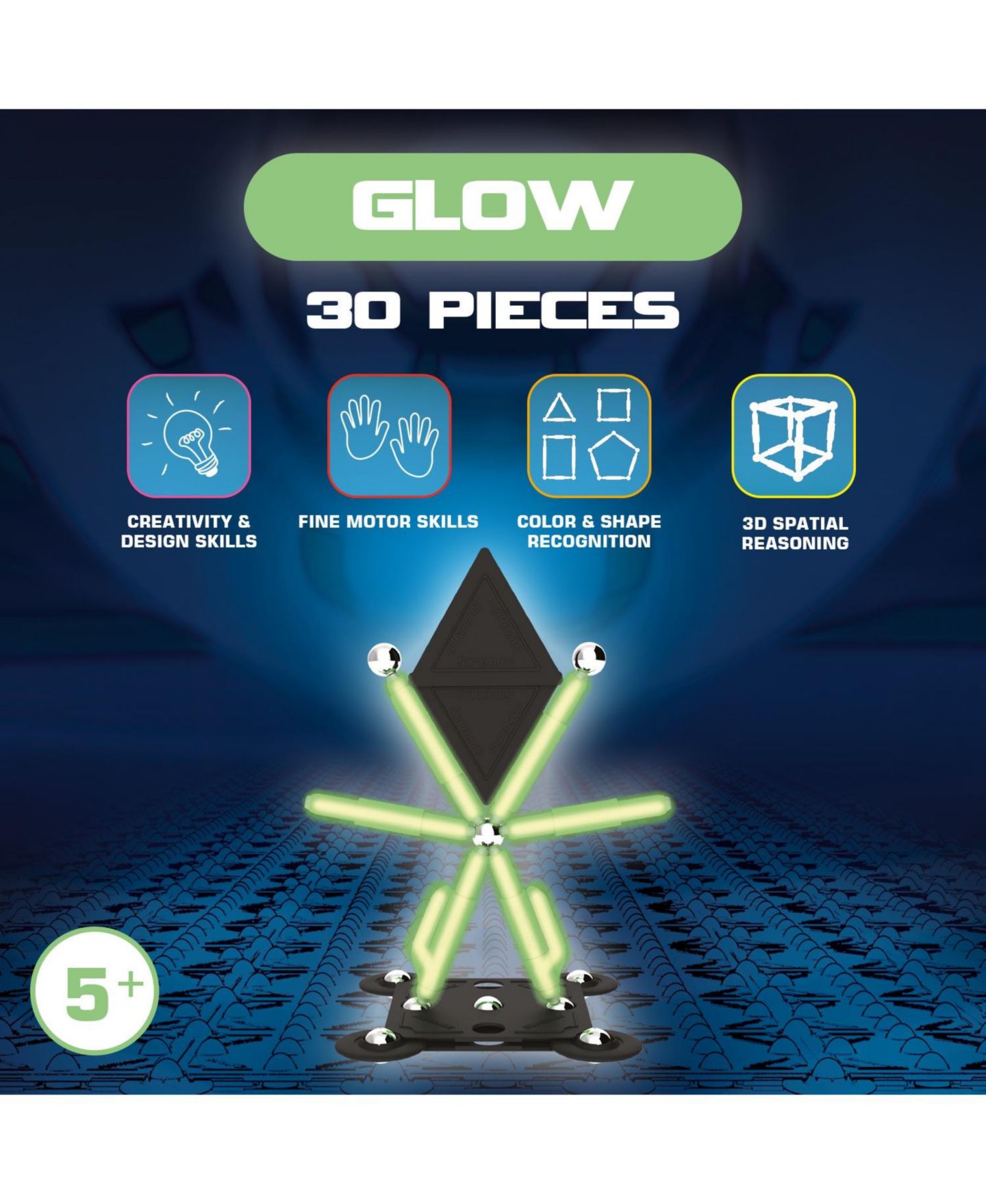 Детский конструктор Tinamiri SuperMag Glow 30, цвет: Open Miscellaneous — фото 6