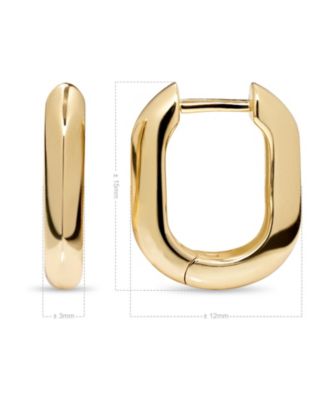 Beveled Hoop Earrings in Gold Plated Sterling Silver
