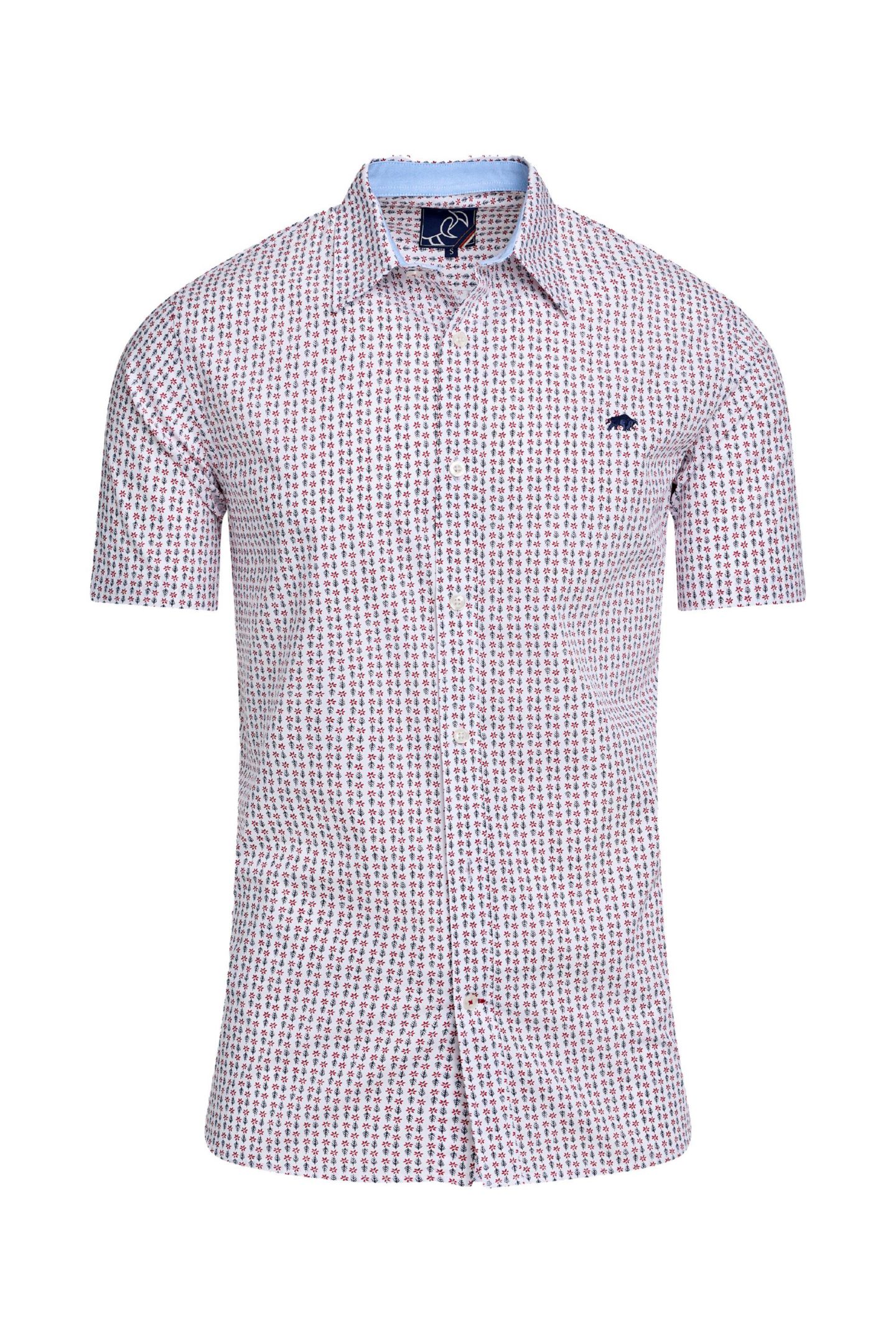 Мужская рубашка Raging Bull Short Sleeve Flower Cotton Poplin, цвет: Белый — фото 6