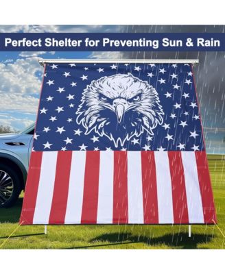 6.5x7.8 Ft Carside Awning Replacement Fabric with Side Wall Roof Rack Overland