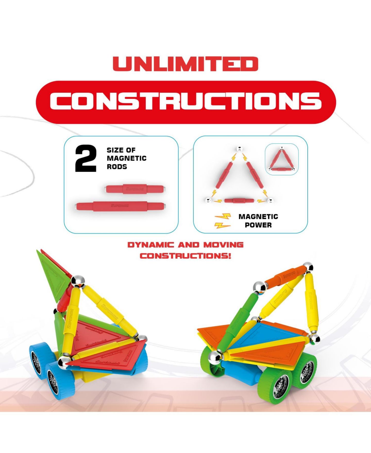 Детский конструктор Tinamiri SuperMag Wheels 30, цвет: Open Miscellaneous — фото 5