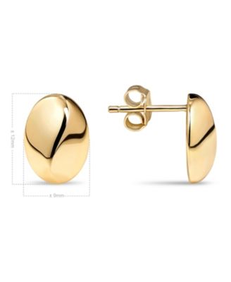 Dome Stud Earrings in Gold Plated Sterling Silver