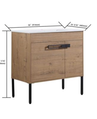 36 Inch Bathroom Vanity with Optional Floating or Freestanding Design and Sink