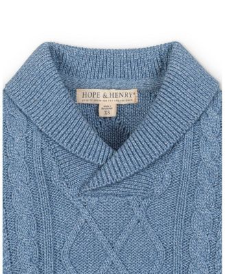 Little and Big Boys' Organic Long Sleeve Shawl Collar Cable Sweater