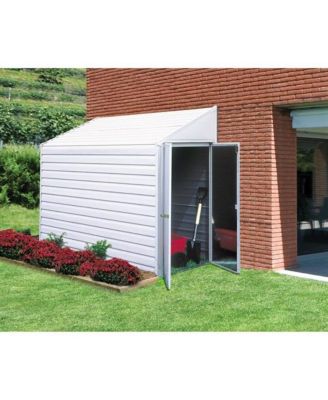 Outdoor Steel Storage Shed with Sloped Roof for Garden and Yard Organization