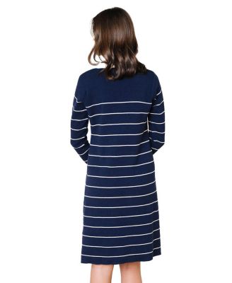 Women's Organic Long Sleeve Collared Sweater Dress