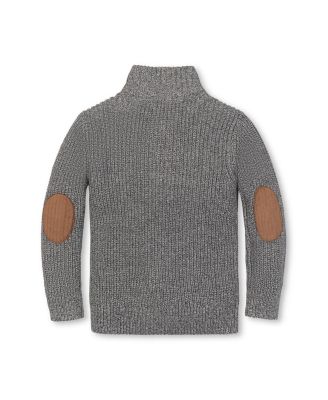 Boys Organic Mock Neck Cardigan Stitch Sweater