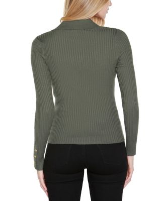 Women's Long Sleeve Johnny Collar Sweater