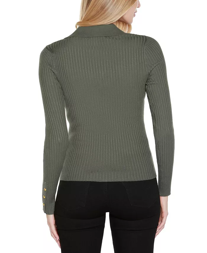 Women's Long Sleeve Johnny Collar Sweater - thumbnail 8