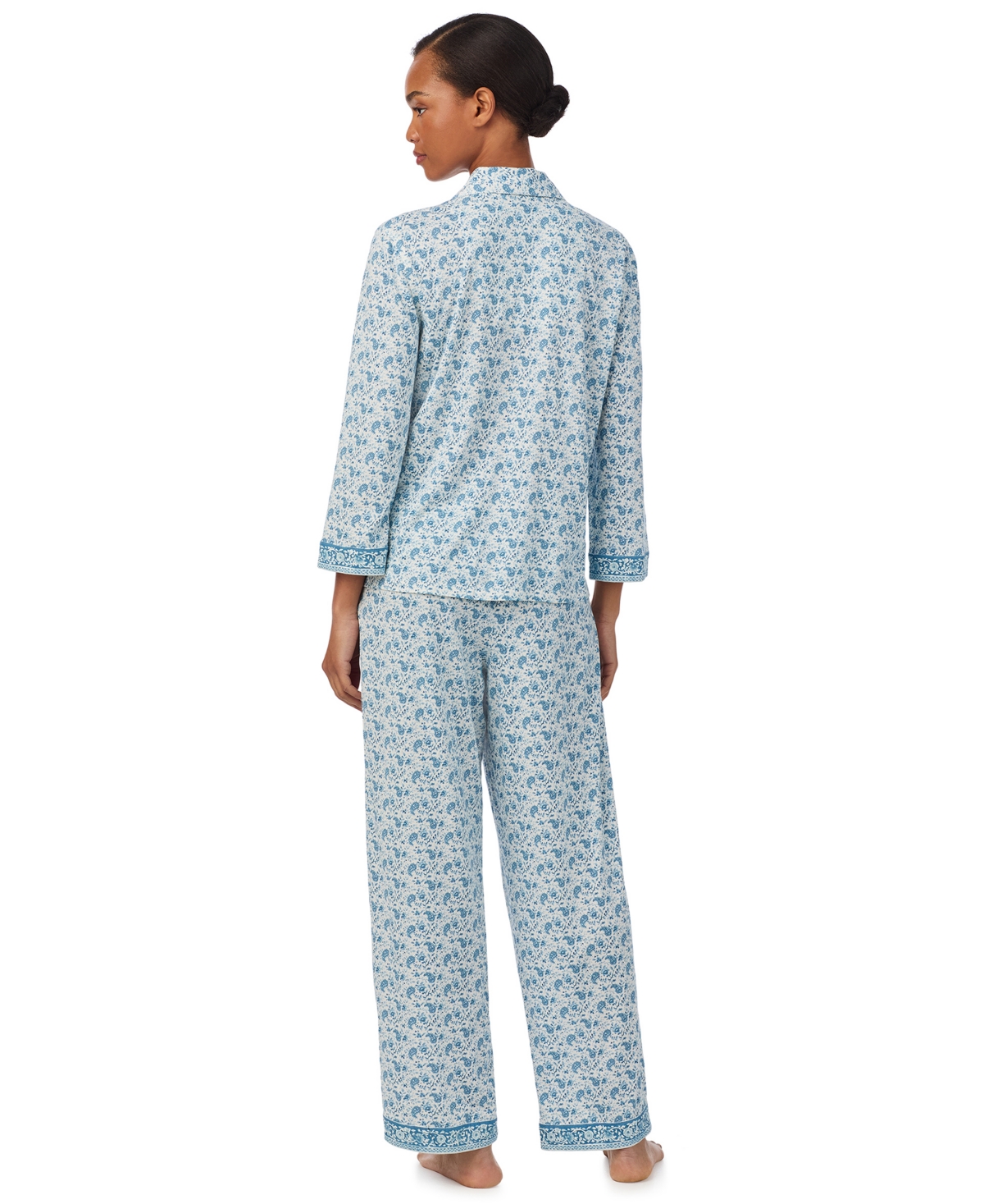 Ralph Lauren Women's 3/4-sleeve Pajama Set In Blue