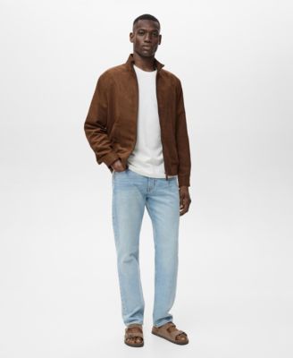 Men's Suede Leather-Effect Jacket