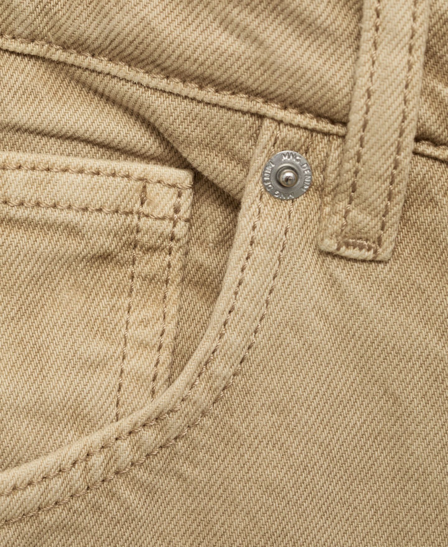 Мужские шорты Mango Denim Relaxed-Fit 9.53" Bermuda, цвет: Бежевый — фото 7