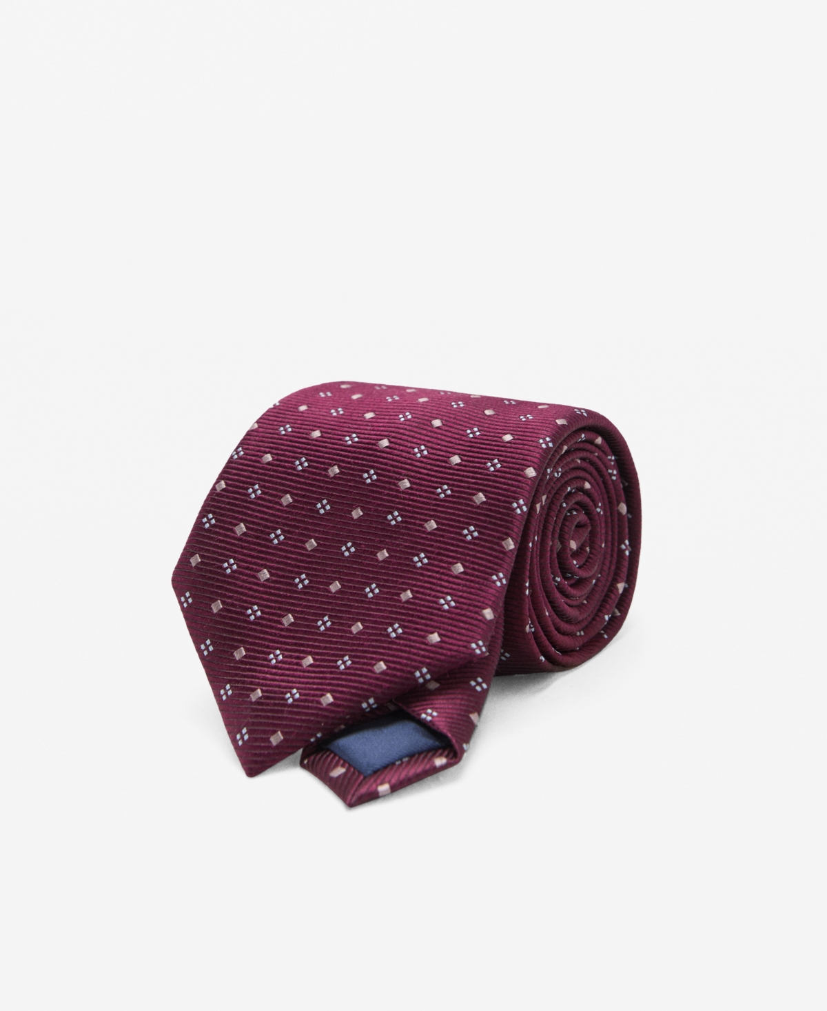 Mango Men's Geometric Patterned Silk Tie In Burgundy
