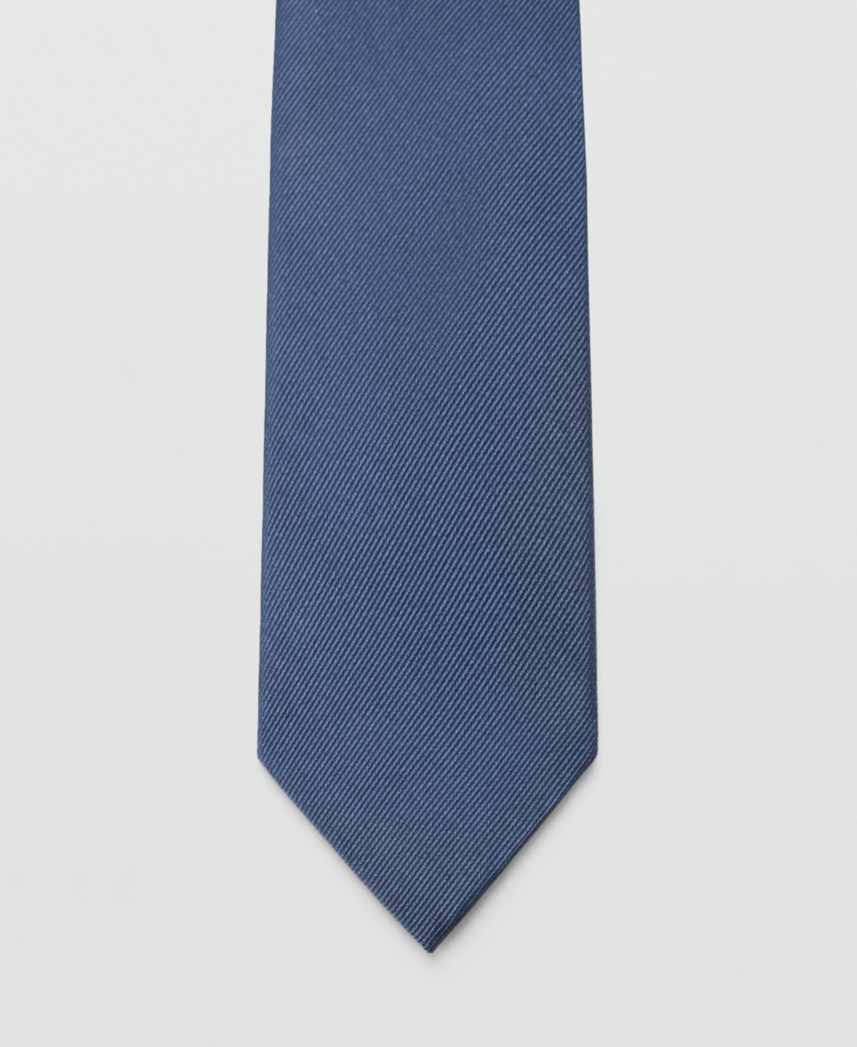 Mango Men's Plain Silk Tie In Blue