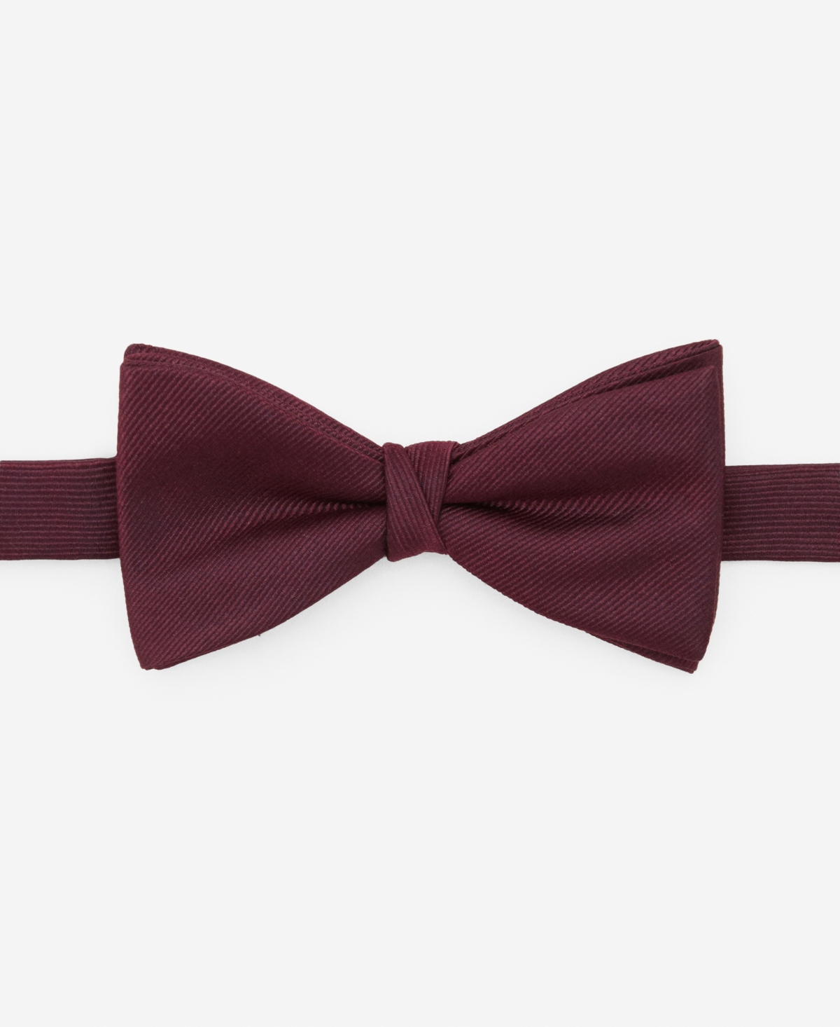 Mango Solid Twill Pre-tied Bow Tie In Burgundy