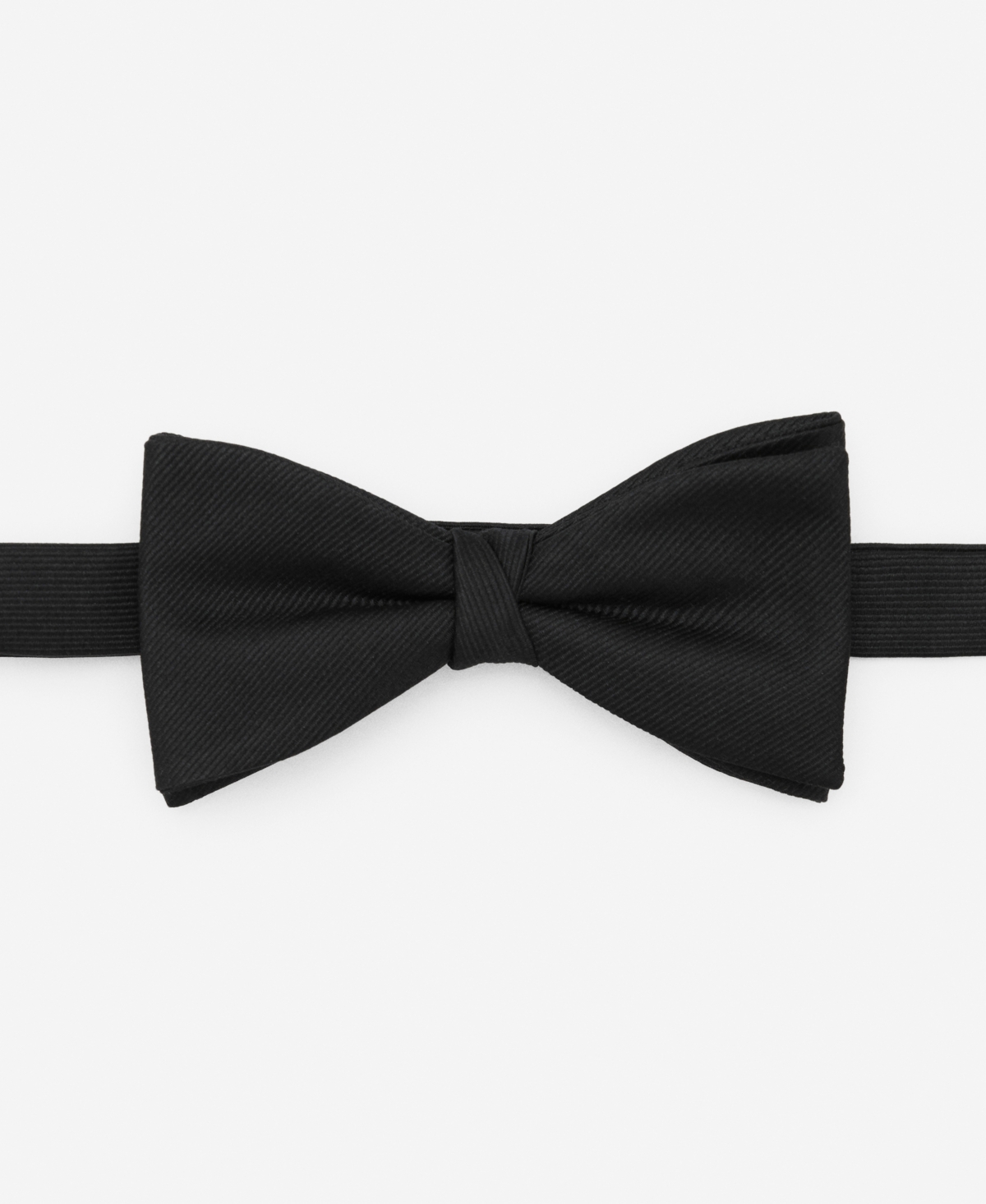 Mango Solid Twill Pre-tied Bow Tie In Black