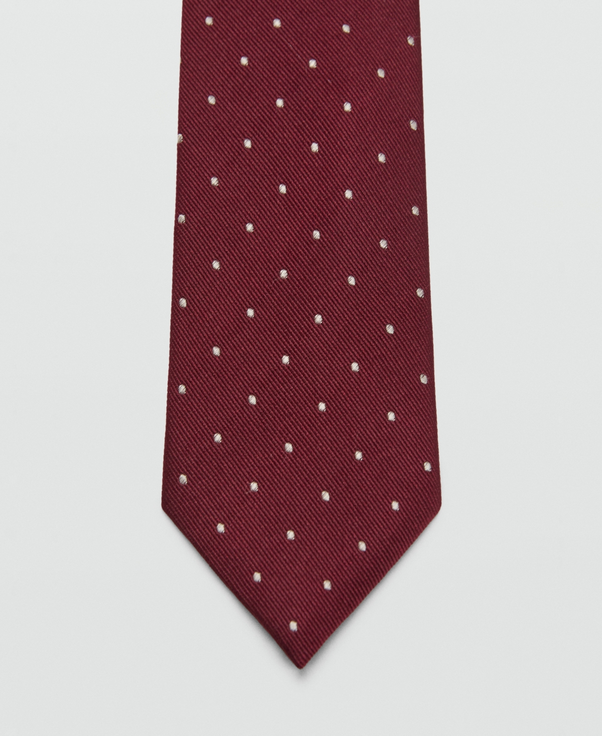Mango Men's Polka-dot Silk Tie In Burgundy